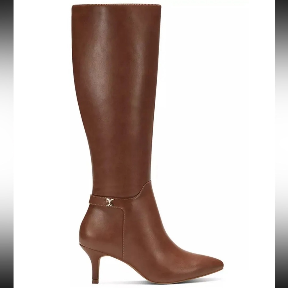 CHARTER CLUB Cruelaa Dress Boots 2-1/4" Stiletto Heel Cognac US 8.5 M